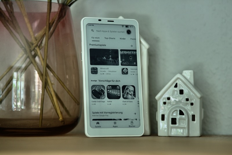 Google Play Store auf einem E Ink Display von BOOX